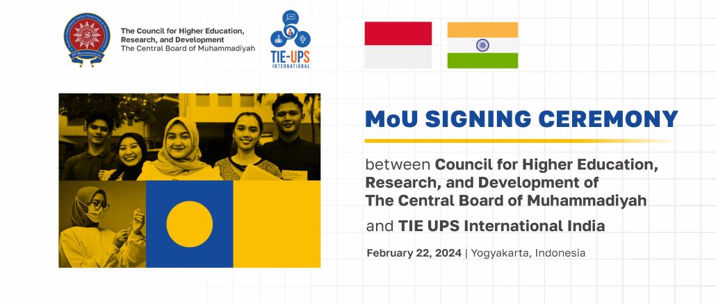 Dorong Kemajuan PTMA, Majelis Diktilitbang PPM Lakukan Penandatanganan MoU dengan TIE UPS International India