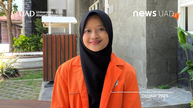 Atsiil Qhina Valeria, mahasiswa Program Studi Teknologi Pangan, Universitas Ahmad Dahlan (UAD) Peraih Pendanaan Indofood Riset Nugraha 2025–2026 (Foto. Atsiil) Mahasiswa UAD Teliti Belalang Kayu, Lolos Pendanaan Indofood Riset Nugraha 2025–2026