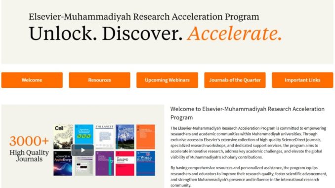 Majelis Diktilitbang dan Elsevier Resmi Luncurkan Program Akselerasi Riset Majelis Diktilitbang dan Elsevier Resmi Luncurkan Program Akselerasi Riset