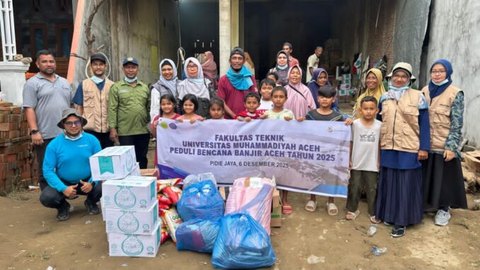 FT Unmuha Perkuat Aksi Kemanusiaan untuk Korban Banjir Pidie Jaya