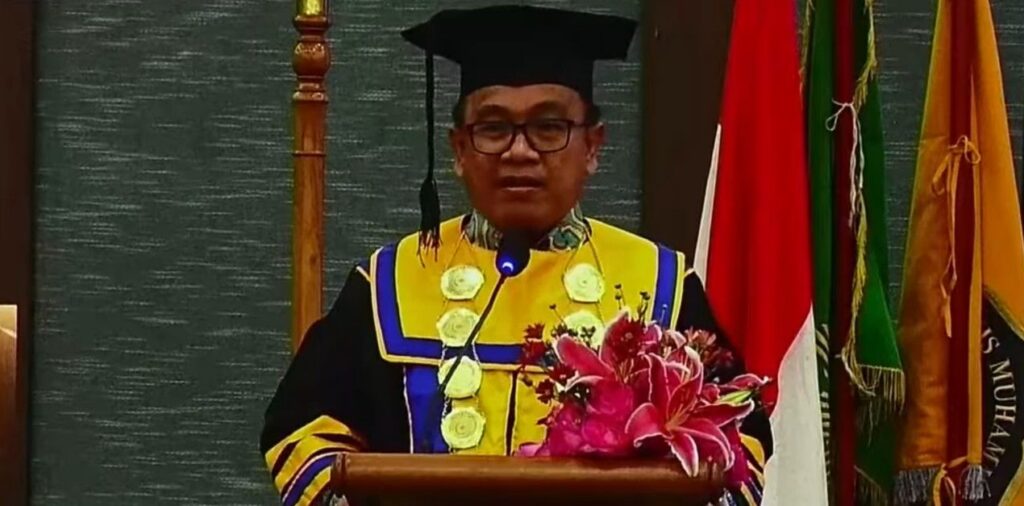 Sambutan Rektor IBM Bekasi, Jaenudin, (30/12/2025).