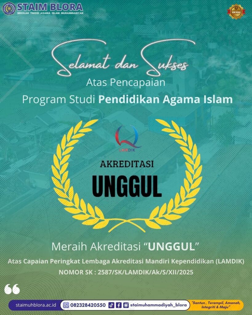 Prodi PAI STAIM Blora Raih Akreditasi Unggul, Satu-Satunya di Jawa Tengah.