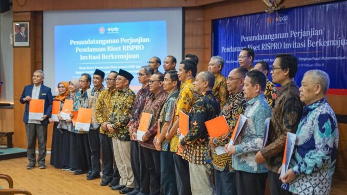 Kolaborasi Muhammadiyah dan LPDP, Resmikan 26 Pendanaan Riset dalam RISPRO Invitasi Berkemajuan