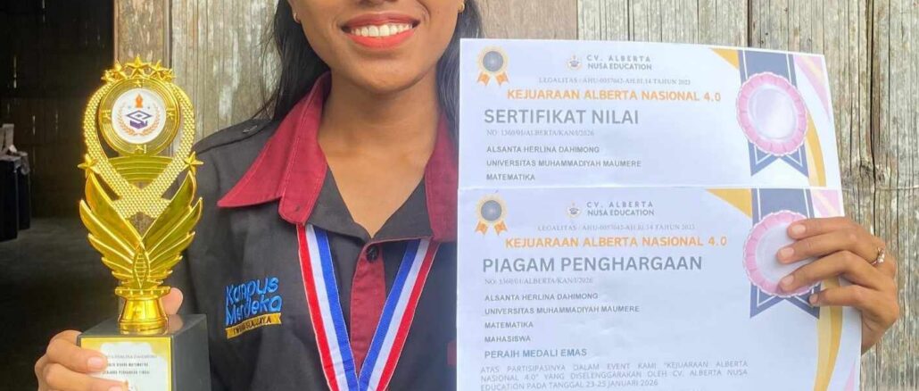 Mahasiswi UNIMOF Raih Medali Emas Kejuaraan Nasional Alberta 4.0