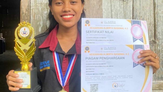 Mahasiswi UNIMOF Raih Medali Emas Kejuaraan Nasional Alberta 4.0