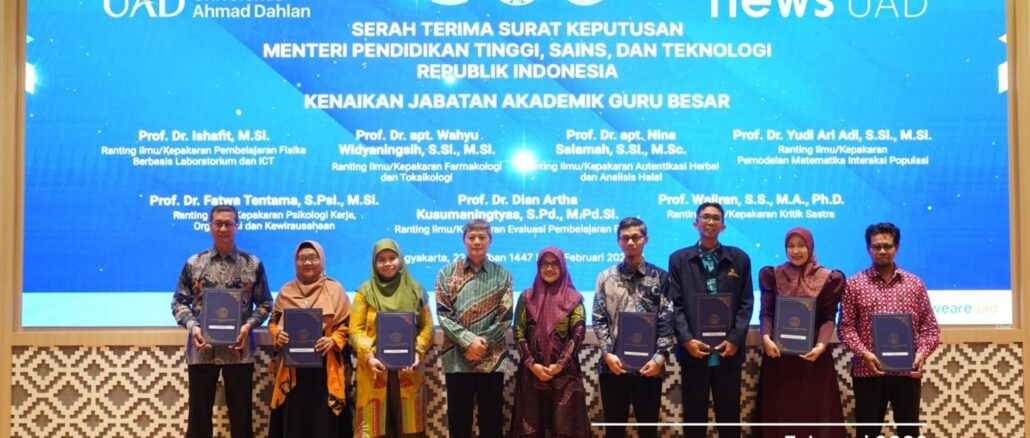UAD Tambah Tujuh Guru Besar, Total Kini 64 Profesor