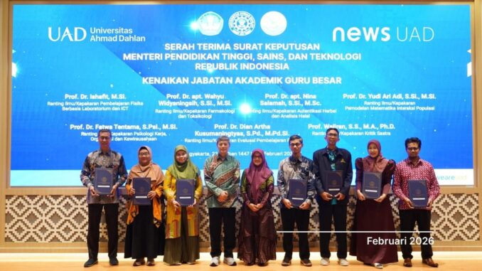 UAD Tambah Tujuh Guru Besar, Total Kini 64 Profesor
