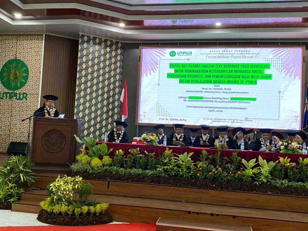 UMPWR Kukuhkan Prof. Dr. Sudar, M.Pd. sebagai Guru Besar Linguistik Terapan.