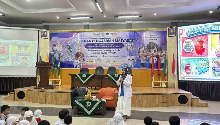 FKG Umsida Edukasi Kesehatan Gigi Anak Sejak Dini di SD Muhammadiyah 1 Sidoarjo.
