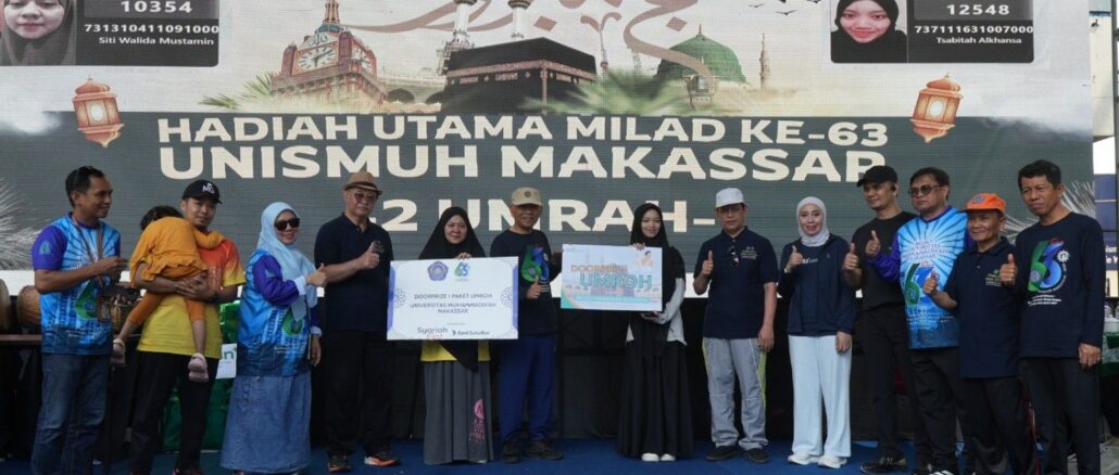 Adakan Semarak Milad ke-63, Unismuh Makassar Gelar Jalan Sehat, Dua Peserta Raih Hadiah Umrah