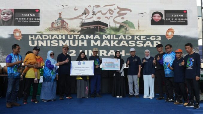 Adakan Semarak Milad ke-63, Unismuh Makassar Gelar Jalan Sehat, Dua Peserta Raih Hadiah Umrah