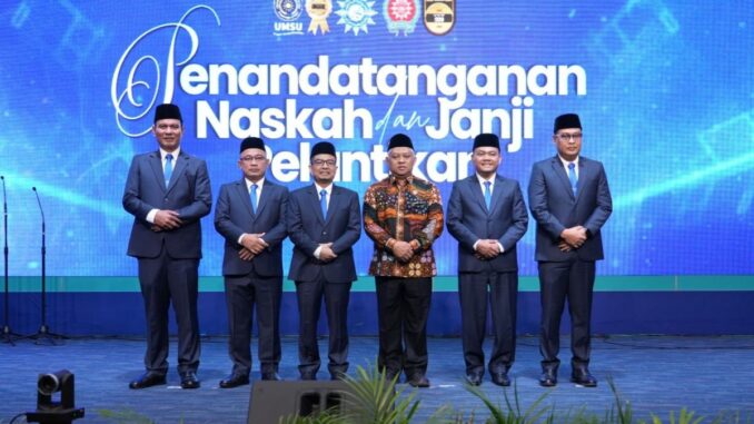 Resmi Lantik Empat Wakil Rektor, UMSU Didorong Jadi Kampus Seunggul-unggulnya