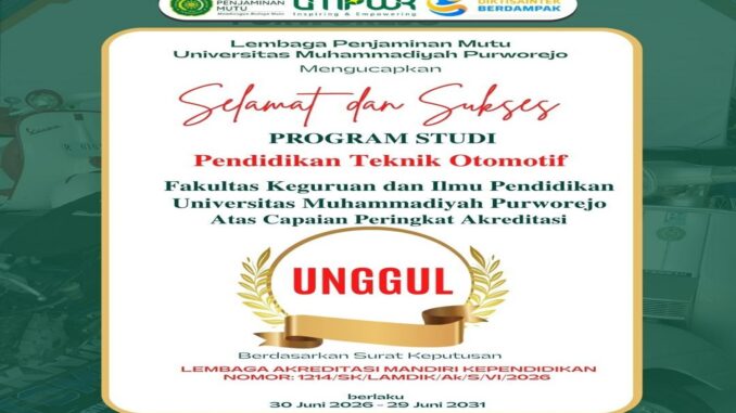 Prodi PTO UMPWR Raih Akreditasi Unggul, Perkuat Komitmen Mutu Pendidikan