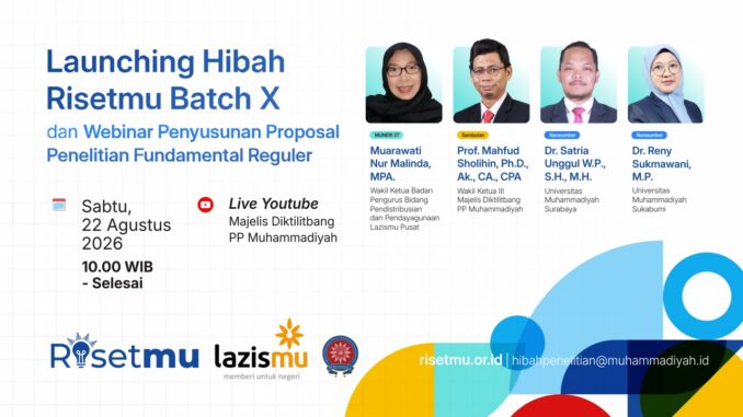 RisetMu Batch X Resmi Diluncurkan, Para Peneliti PTMA Didorong Perkuat Spirit Ta’awun Riset dan Dampak Nyata bagi Masyarakat