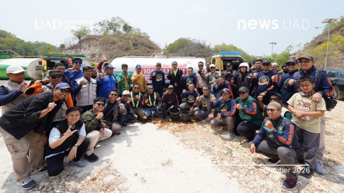 UAD Salurkan 100 Tangki Air Bersih untuk Warga Terdampak Kekeringan di Gunungkidul