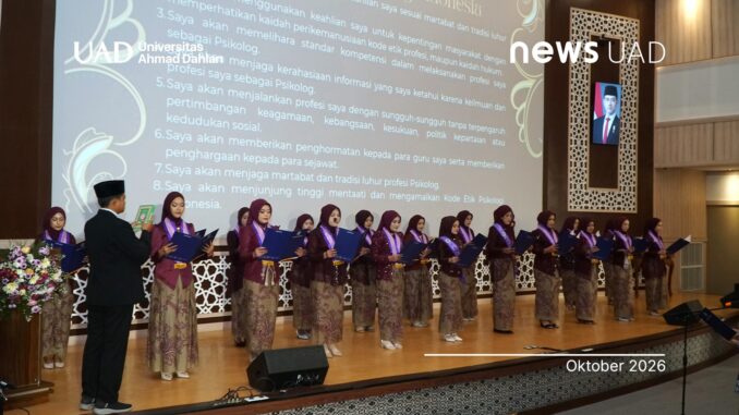 Sumpah Profesi Psikolog UAD Tekankan Integritas dan Tanggung Jawab